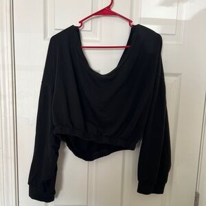 SHEIN Crop Top Sweatshirt Waist Band Scoop Neck Comfy Casual Plus Size 2X